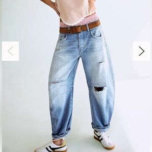 NWT!! We The Free Good Luck Barrel Jeans Sz 28